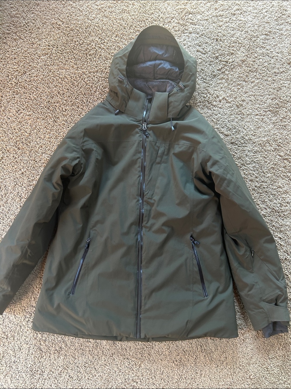 Women's XL olive green moosejaw insulated ski/snowboard jacket